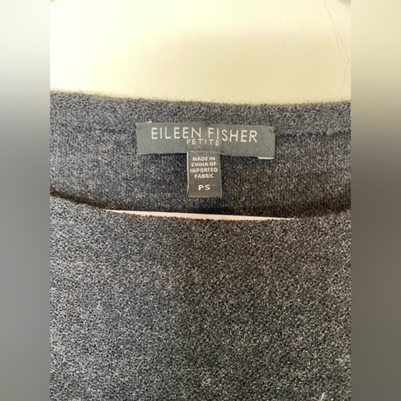 Eileen Fisher Knitted Wool Boat Neck Shift Dress Size‎ Petite Small Charcoal SP. - Picture 2 of 4